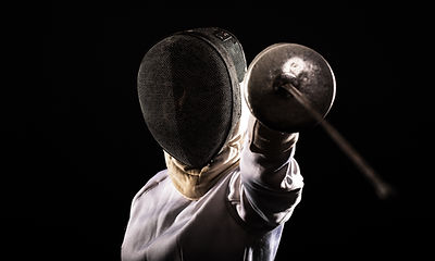 Fencer with Mask