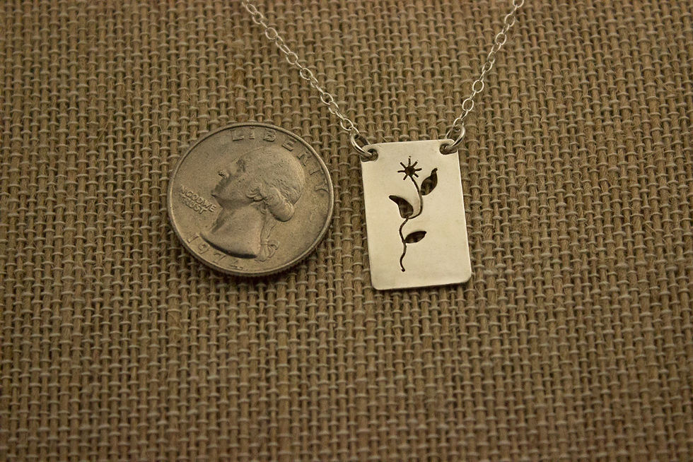Thumbnail: Sterling Silver Pierced Bud Necklace