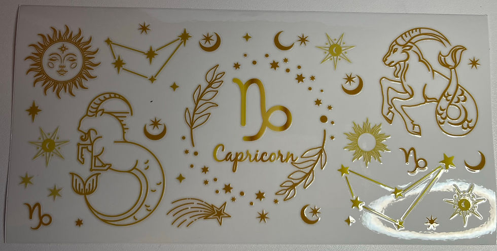 Autocollant (decal) pour gobelet avec signes astrologiques de capricorne