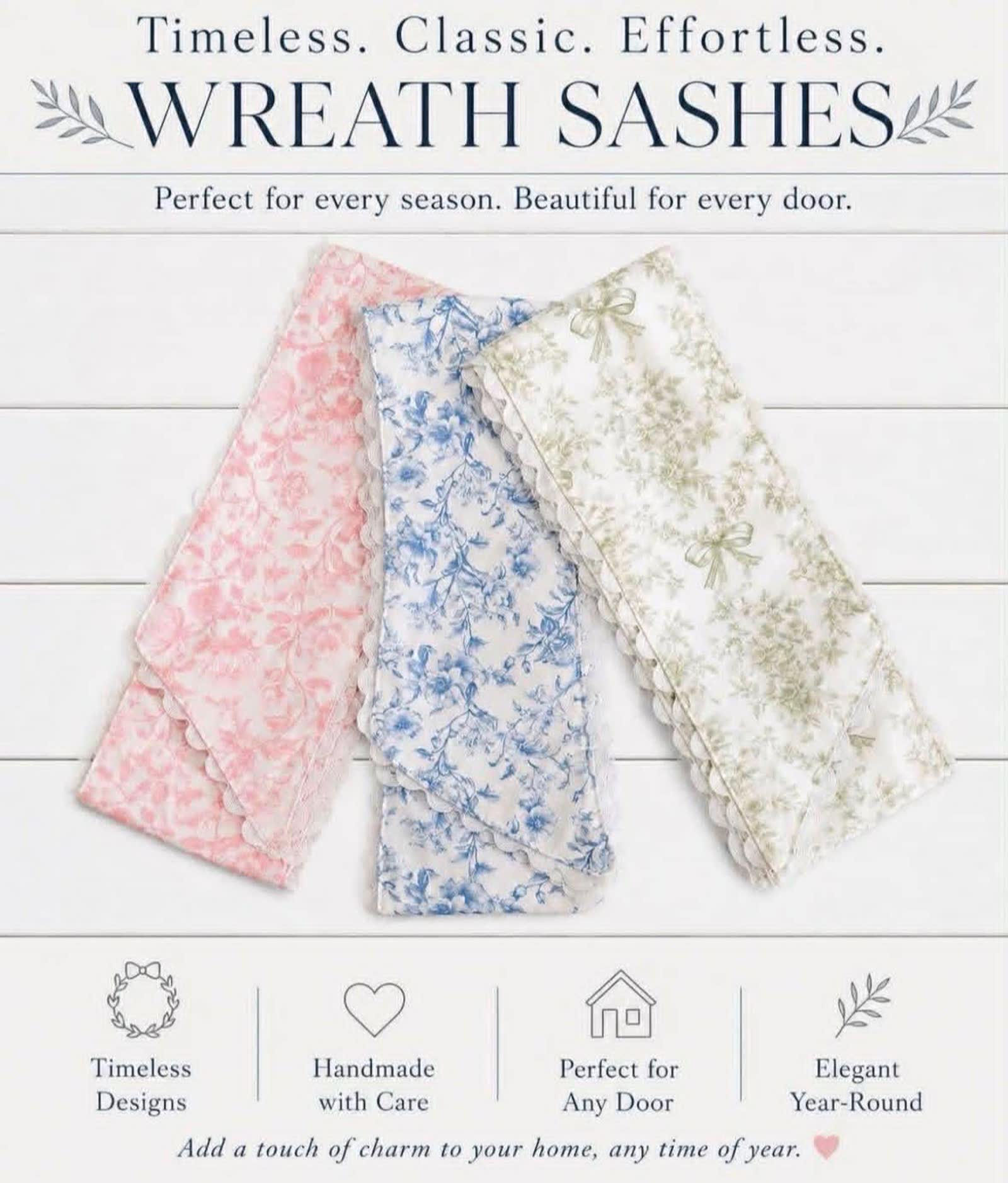 Floral toile sash