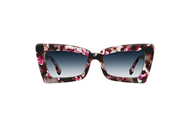 Square Cateye Sunglasses with Smoke Gray Gradient Tint