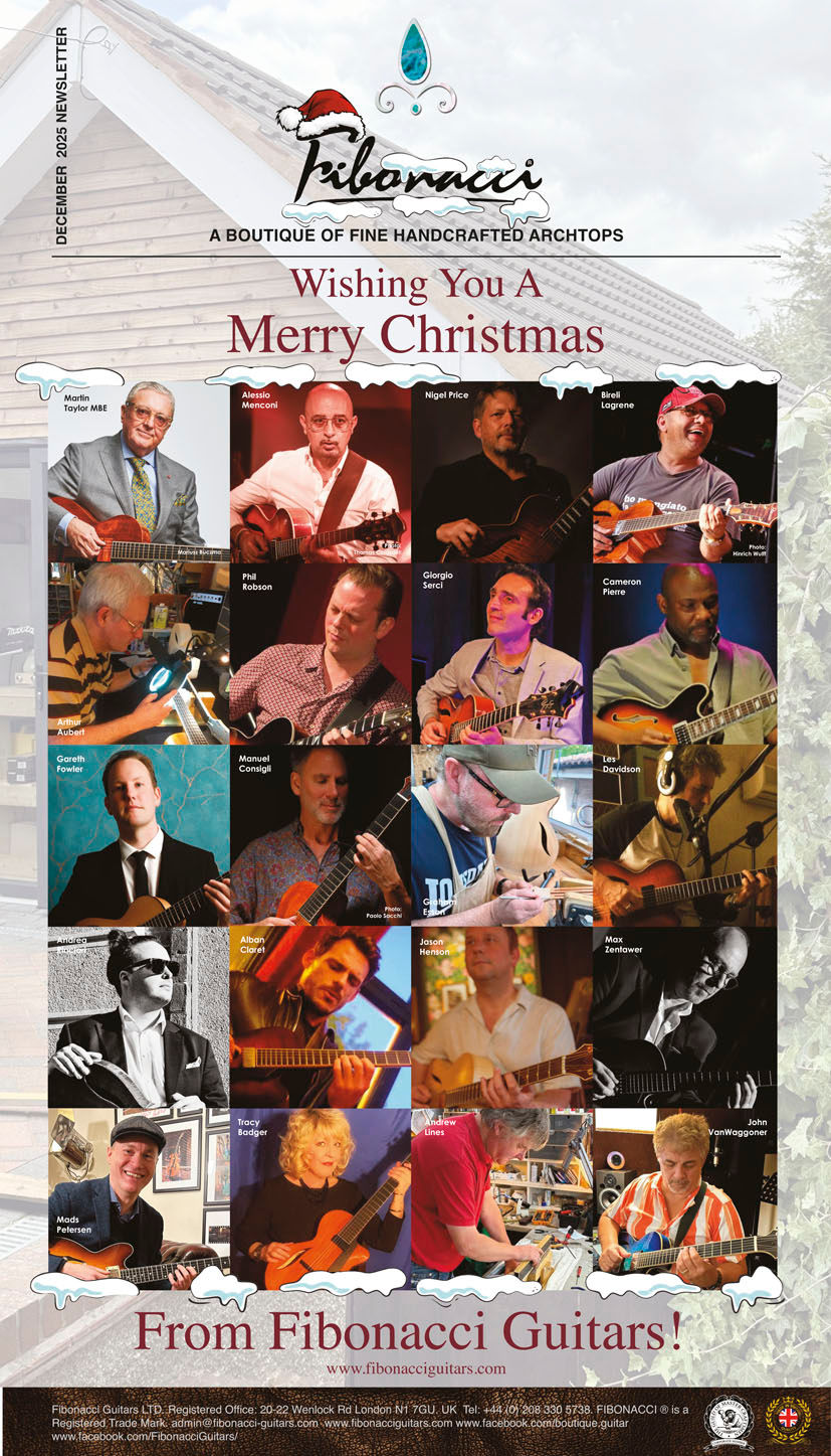 Merry Christmas From Fibonacci Guitars Martin Taylor Bireli Lagrene Nigel Price Alessio Menconi Phil Robson Gareth Fowler Cameron Pierre Andrea Rinciari Jason Henson Giorgio Serci Les Davidson Manual Consigli