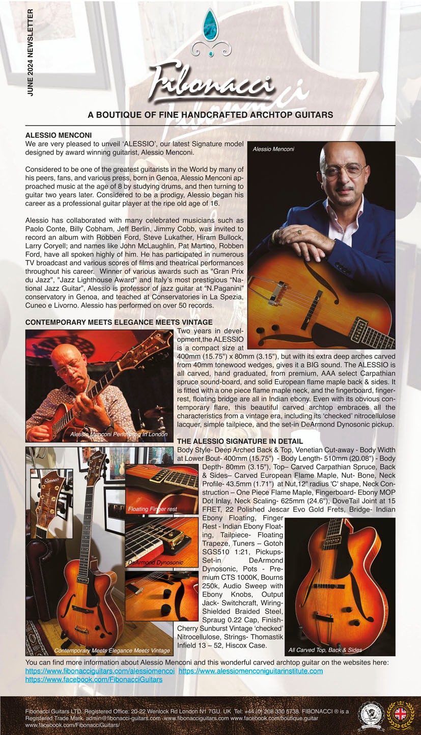FIBONACCI GUITARS JUNE 2024 NEWSLETTER