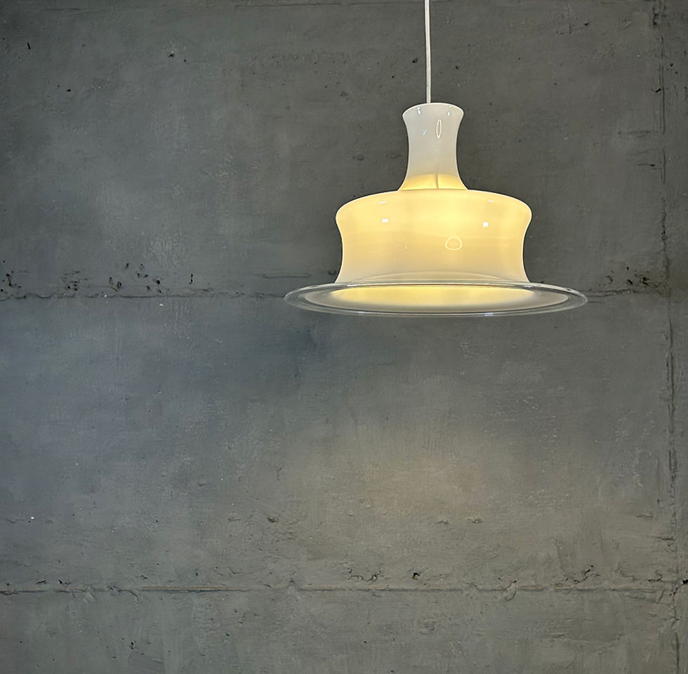 Thumbnail: Danish white Holmegaard glass pendant light by Michael Bang circa 1970 Denmark