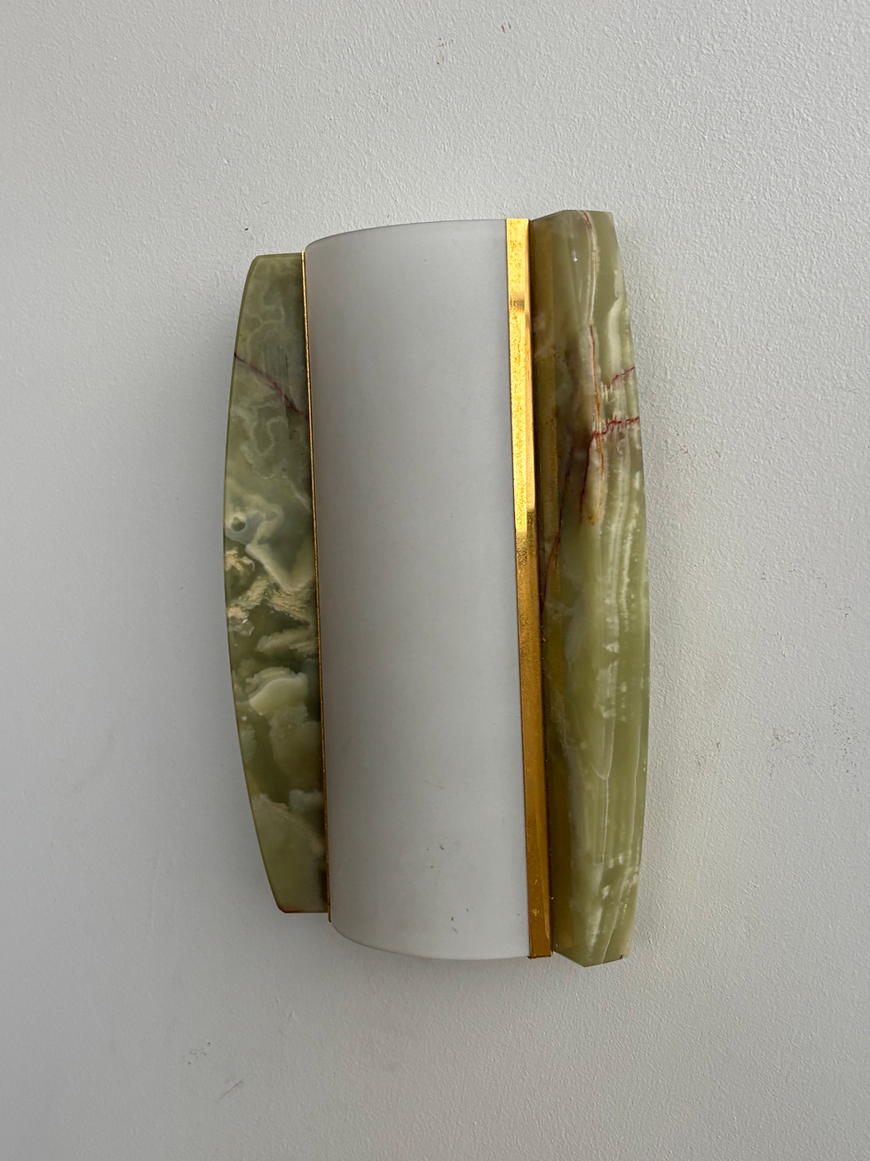 Thumbnail: Green marble & Opaline Glass Sconces from Veca, 1970s Italy 