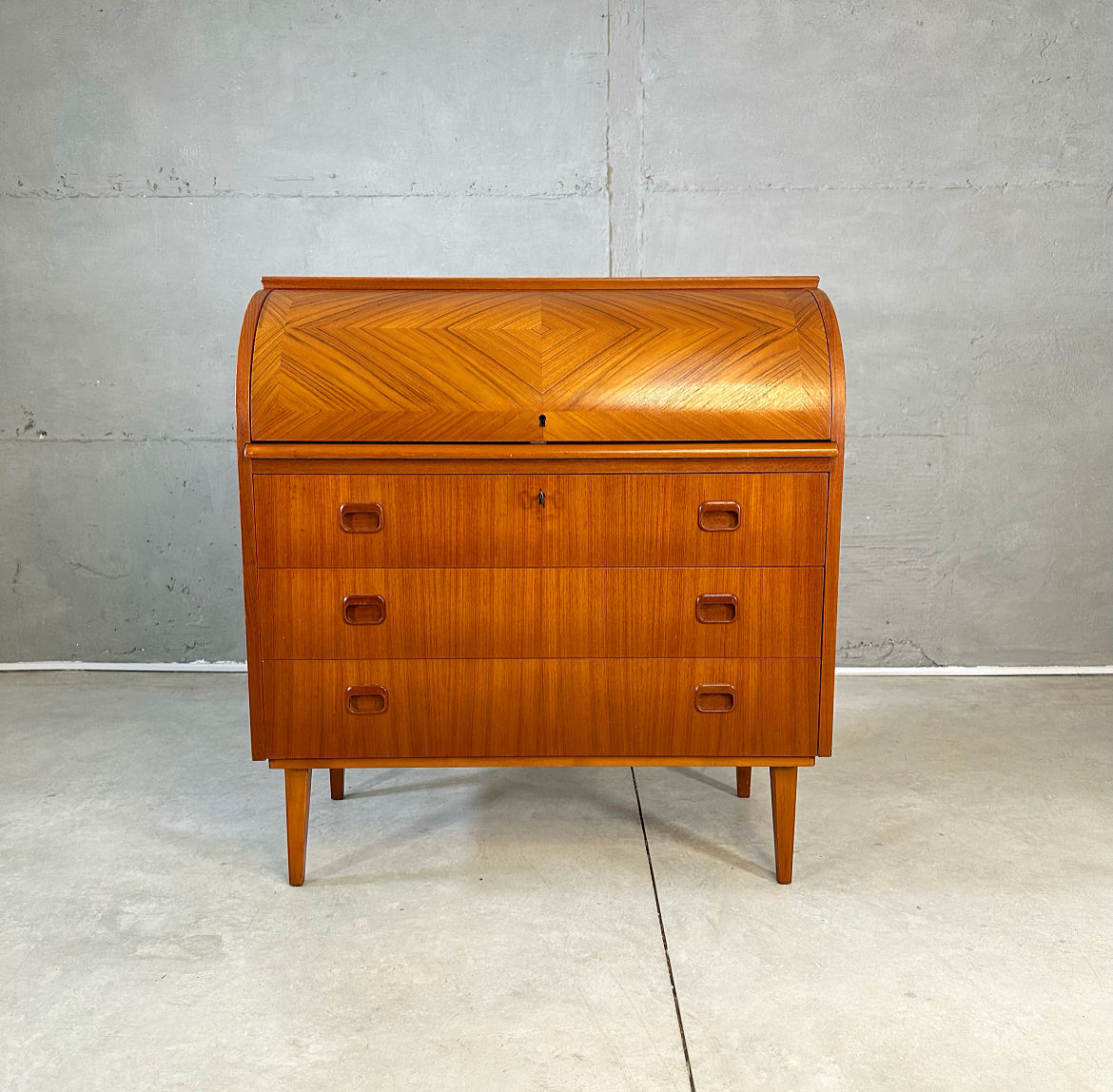 Swedish Teak Roll Top Bureau by Egon Ostergaard, 1960s Denmark 