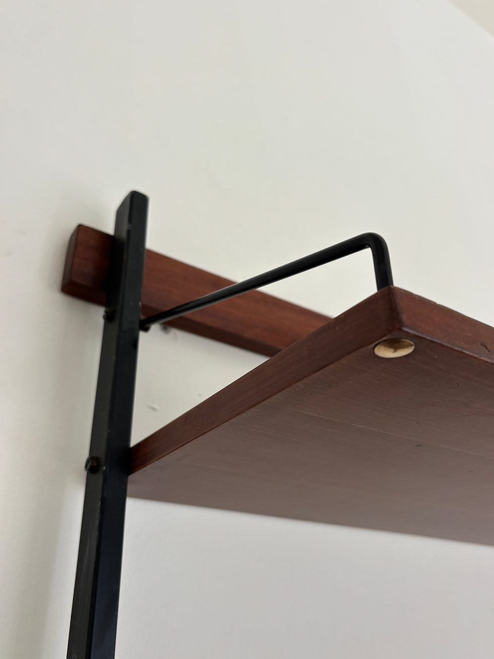 Thumbnail: Italian Modular Wall Unit Bookcase in Teak and Steel, 1960s (2 units)