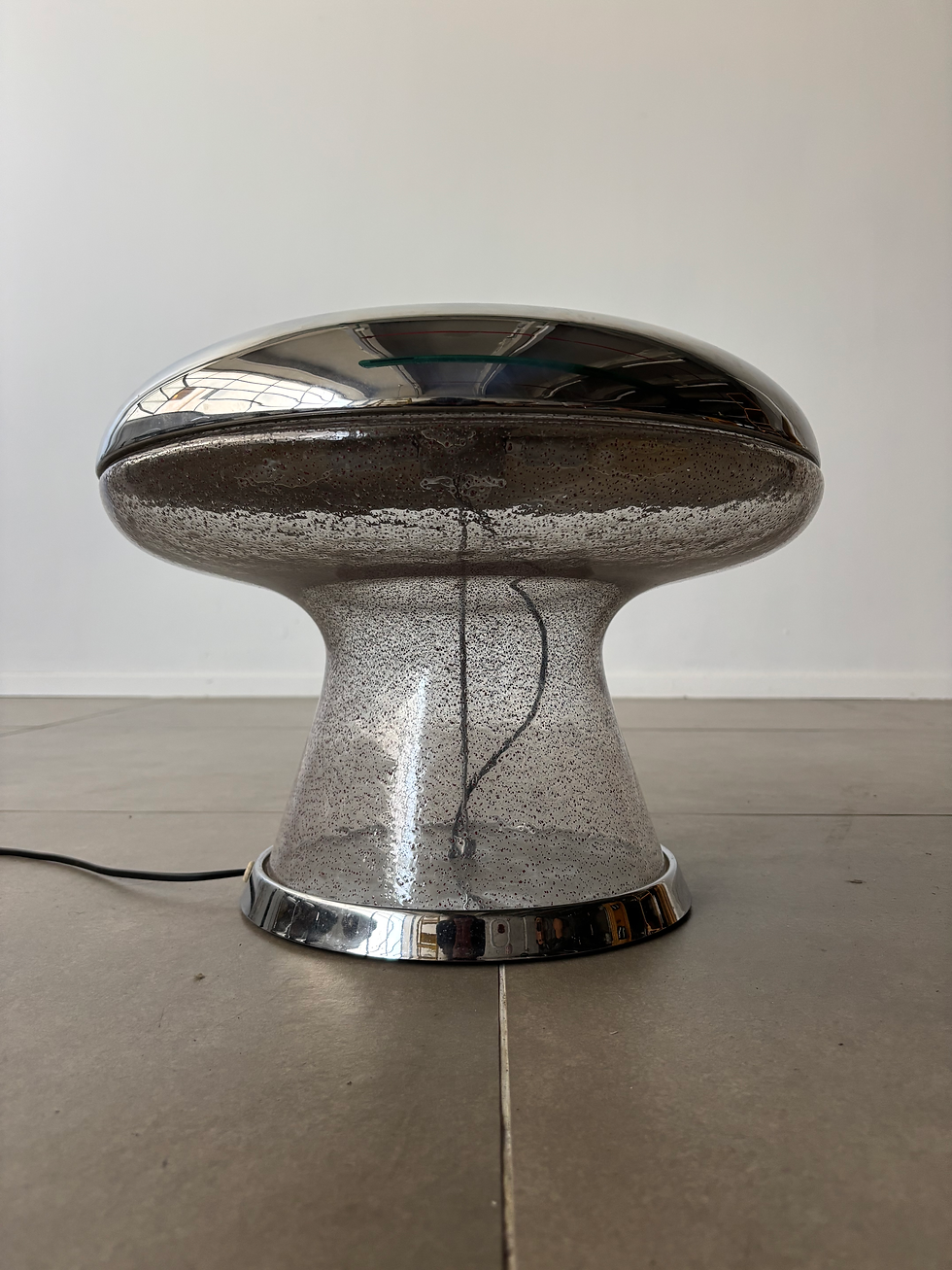 Thumbnail: Italian Mushroom Ice Glass Table Lamp, 1960s