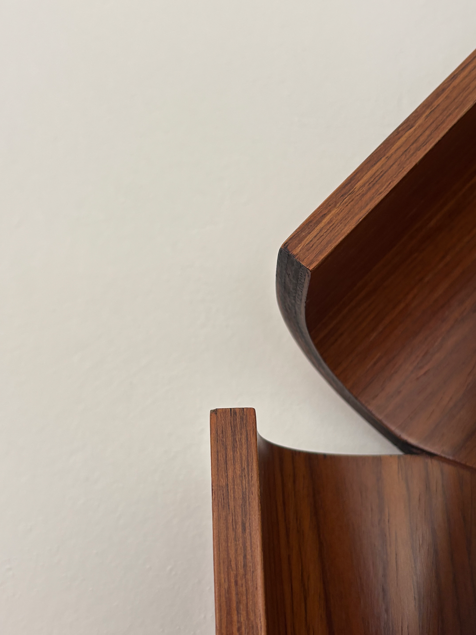 Thumbnail: Midcentury modern sculptural Italian Teak Wall Mirror, 1960s