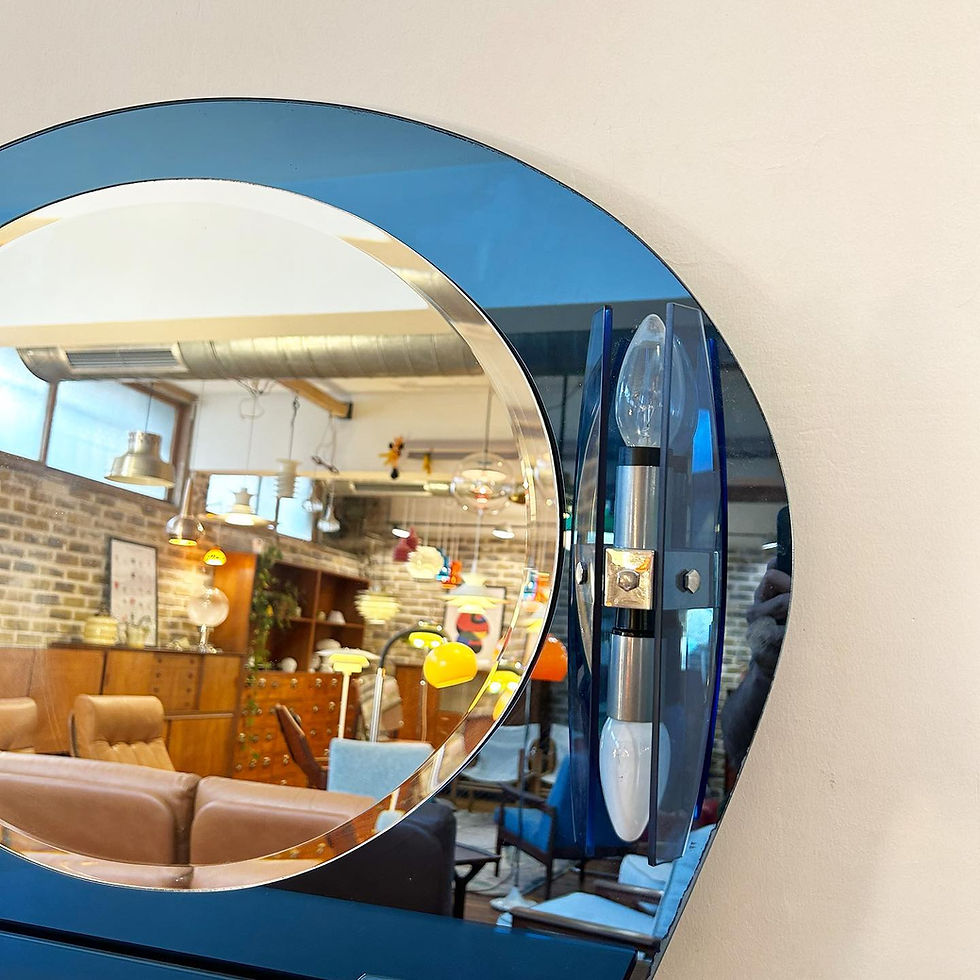 Thumbnail: Mirror with wall lights and shelf from Veca, 1970s Italy