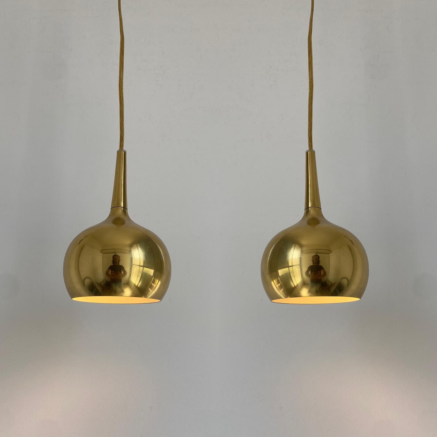 Brass pair by Hans-Agne Jakobsson for Markaryd, Sweden 1960s