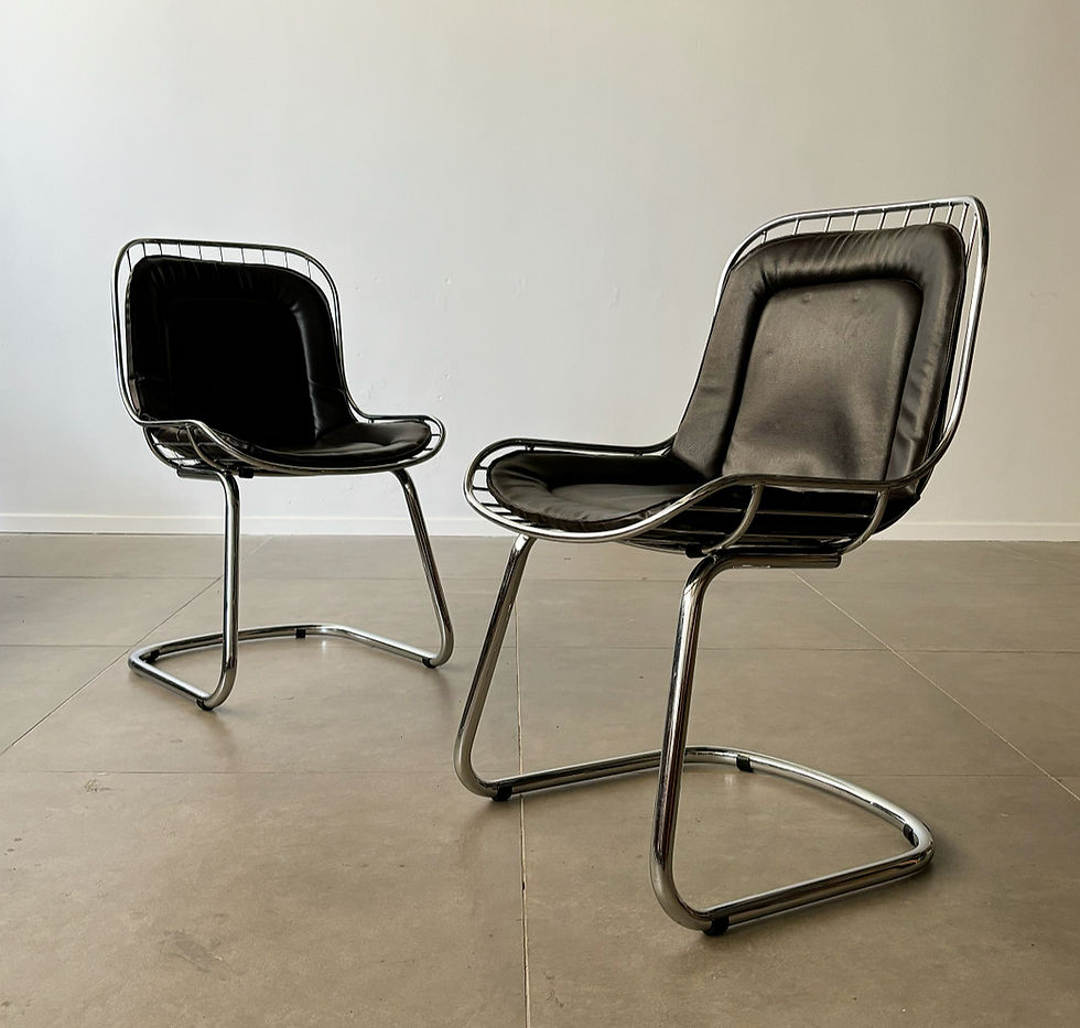 Thumbnail: Chrome Vintage Dining Chairs By Gastone Rinaldi For RIMA, 1970’s Italy