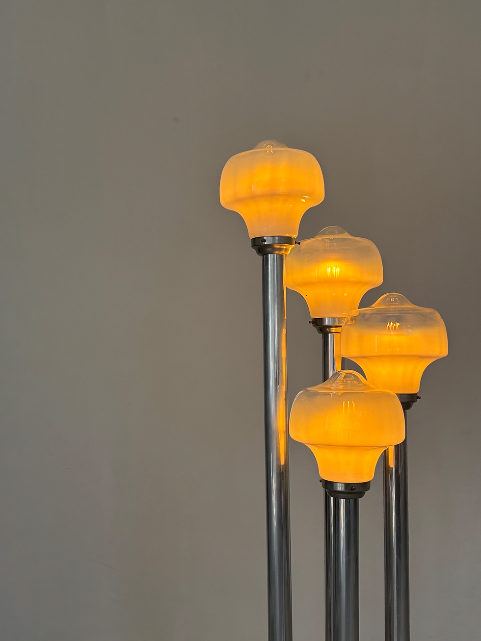 Thumbnail: Mazzega Murano Sculptural Floor Lamp in Chrome & Glass, Italy, 1970s