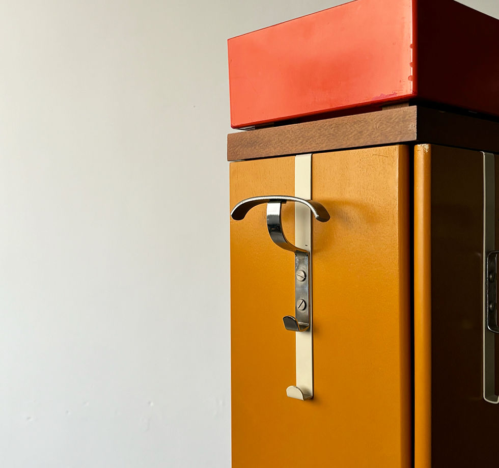 Thumbnail: Rare italian coat rack with four doors and umbrella basket, 1970’s 