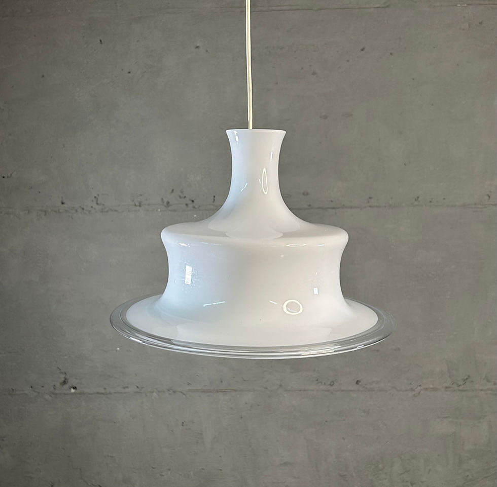 Thumbnail: Danish white Holmegaard glass pendant light by Michael Bang circa 1970 Denmark