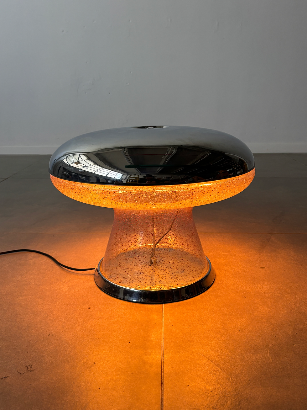 Thumbnail: Italian Mushroom Ice Glass Table Lamp, 1960s
