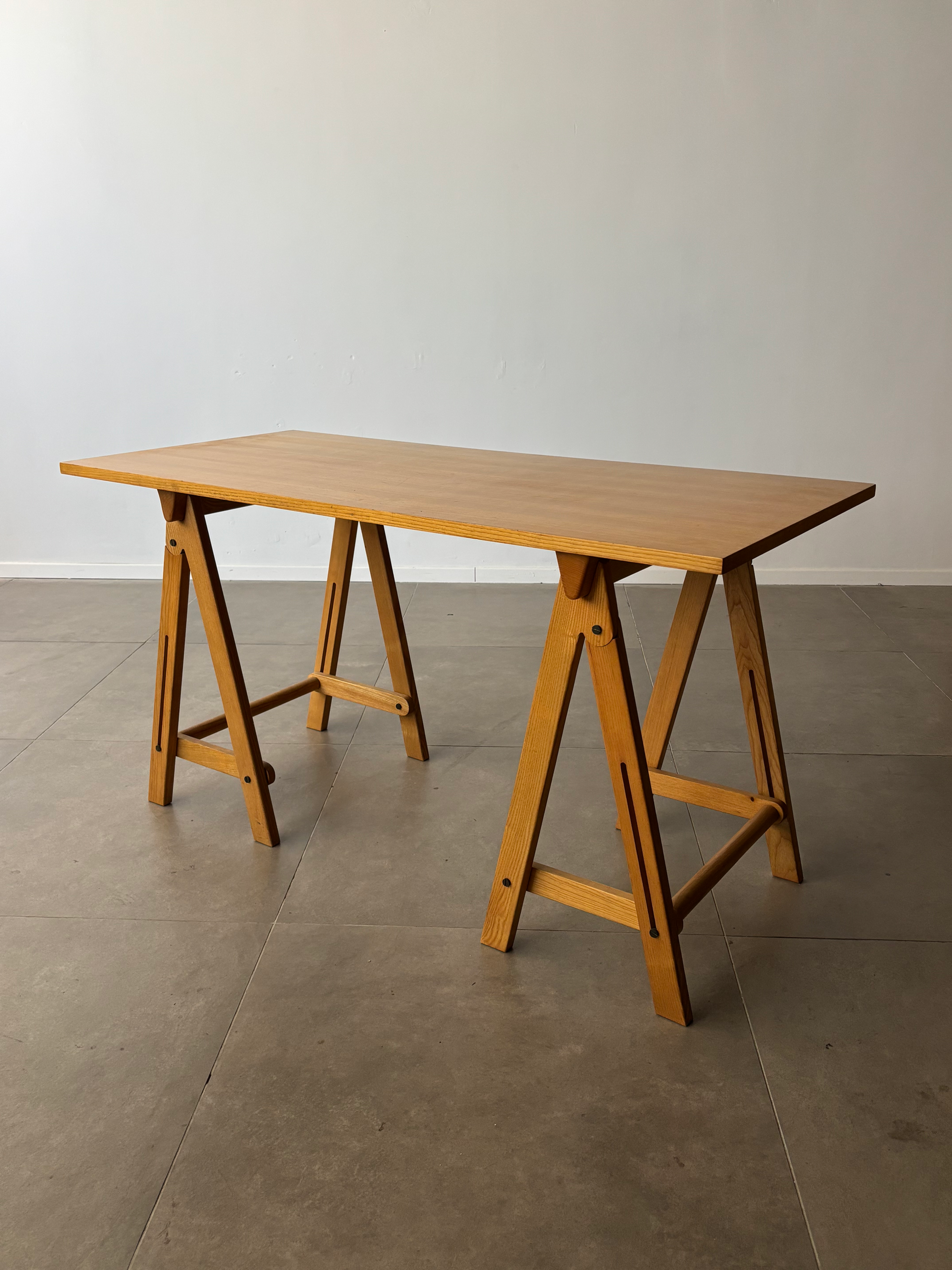 Folding Flat Trestle Table from 1970s Italy (140cm)
