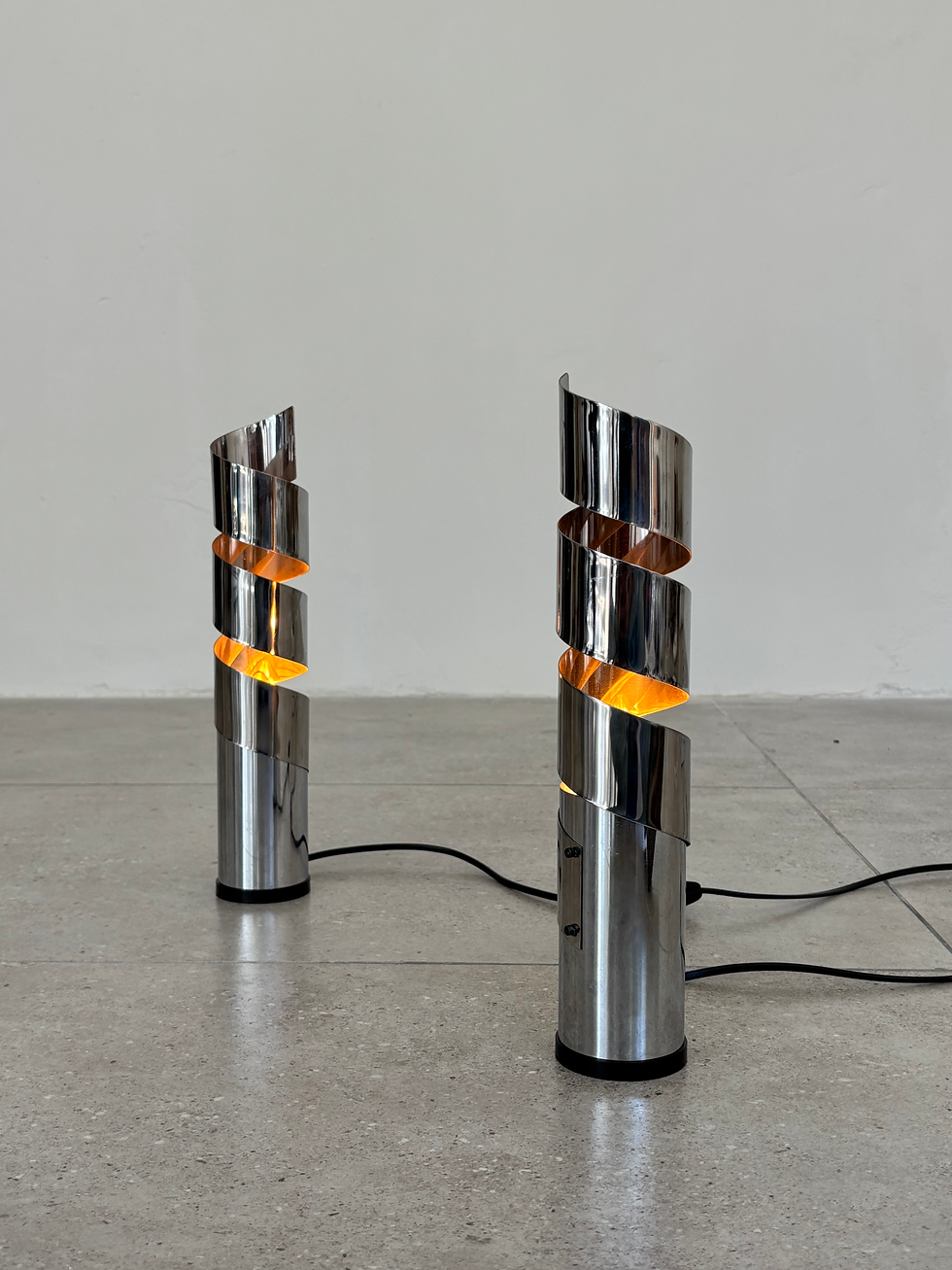 Thumbnail: Spiral Table Lamp, Chrome Steel, Italy, 1970s