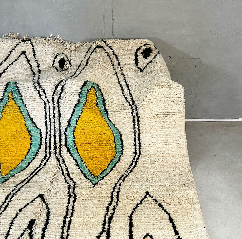 Thumbnail: Vintage Beni Ouarain Moroccon rug with beautiful Berber symbols