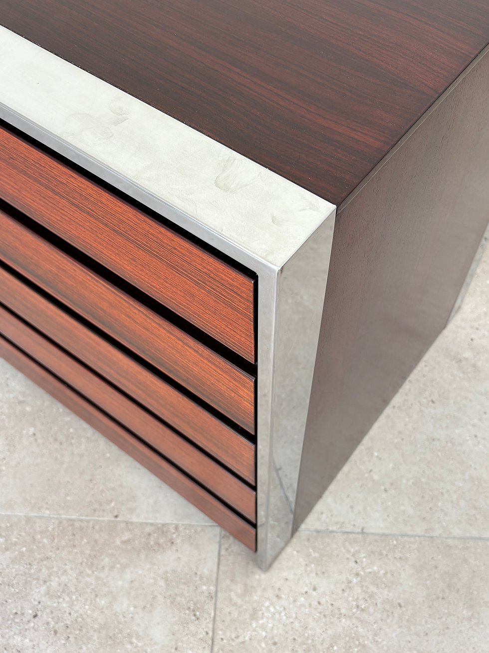 Thumbnail: Italian Sideboard, Rosewood & Chrome, 1970s