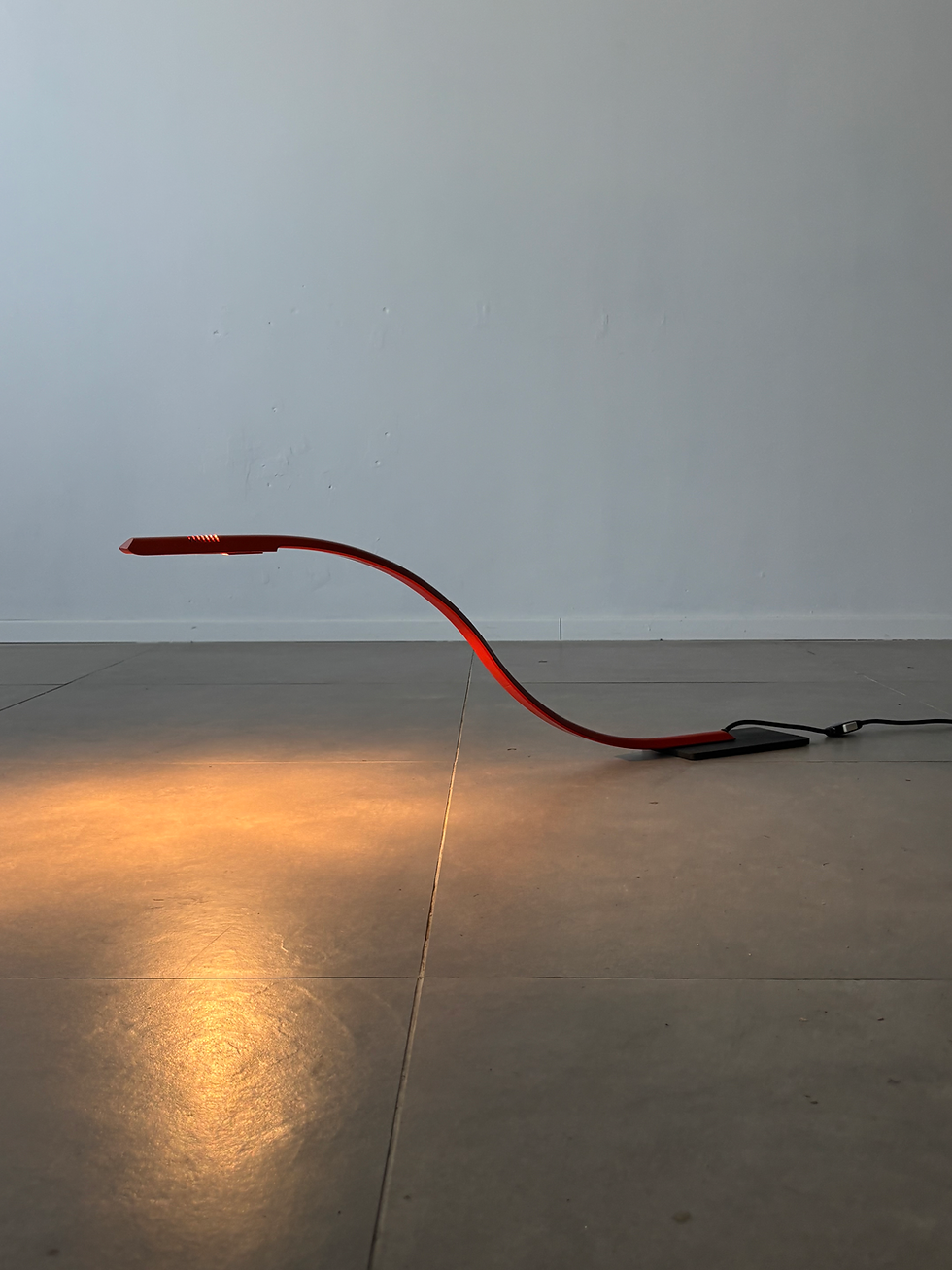 Thumbnail: Postmodern large red snake table lamp, 1970s Italy