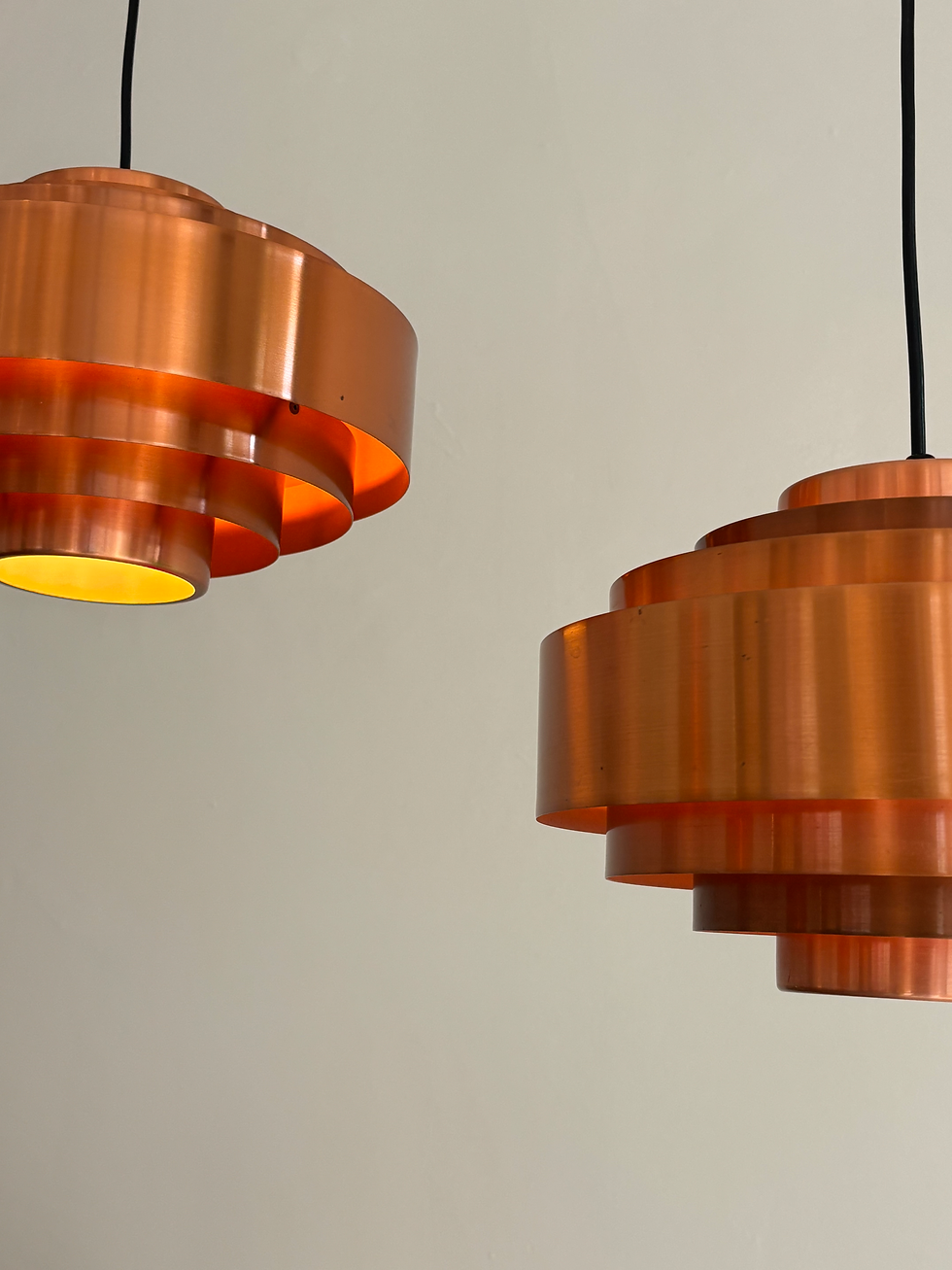 Thumbnail: ‘Ultra’ Copper Pendants by Jo Hammerborg for Fog & Mørup, 1960s Denmark