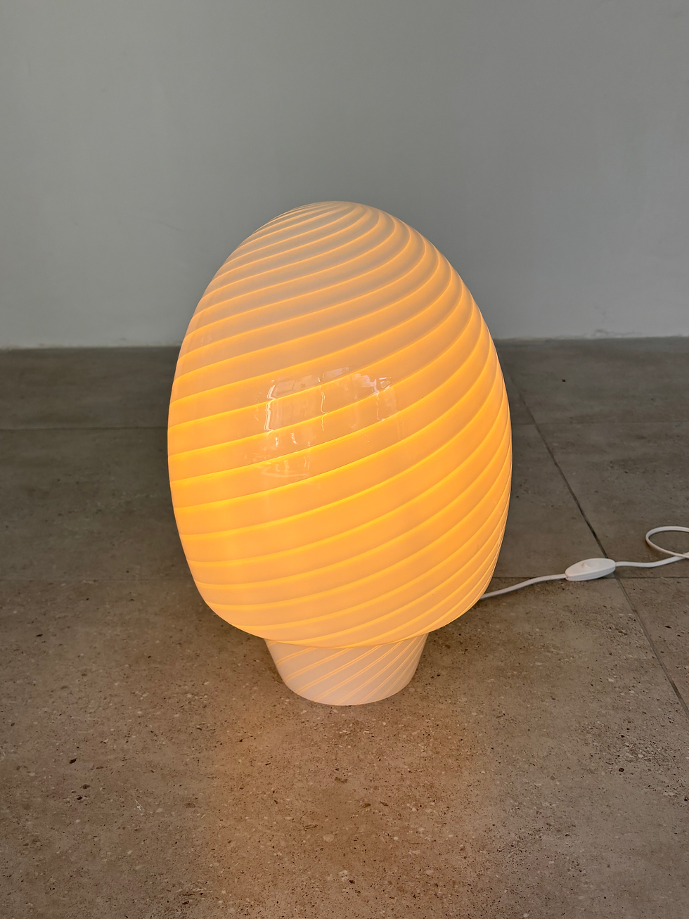 Thumbnail: XL Swirl Murano Glass Mushroom Lamp, Italy, 1970s 
