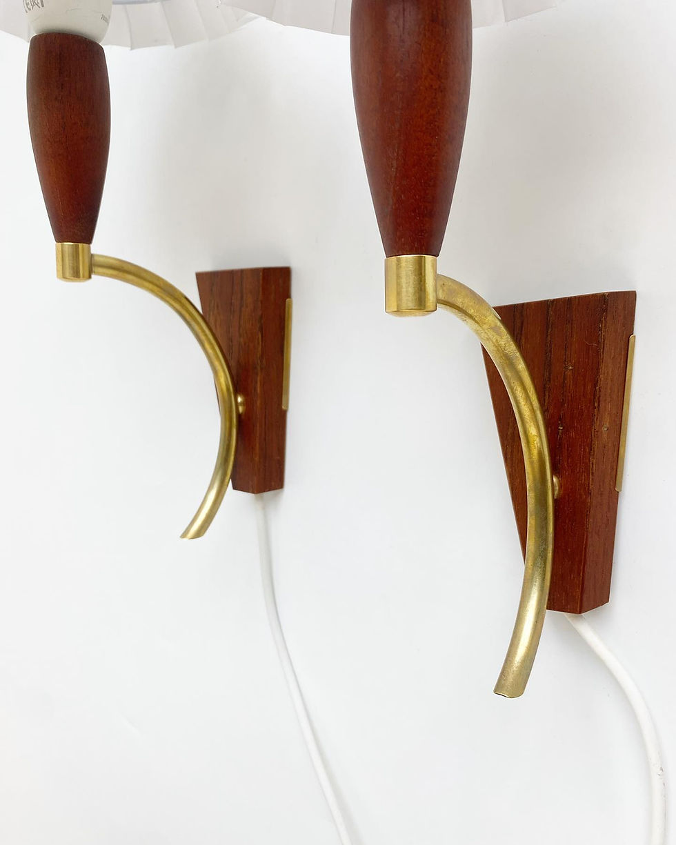 Thumbnail: Danish mid century teak design wall lamps 1960s