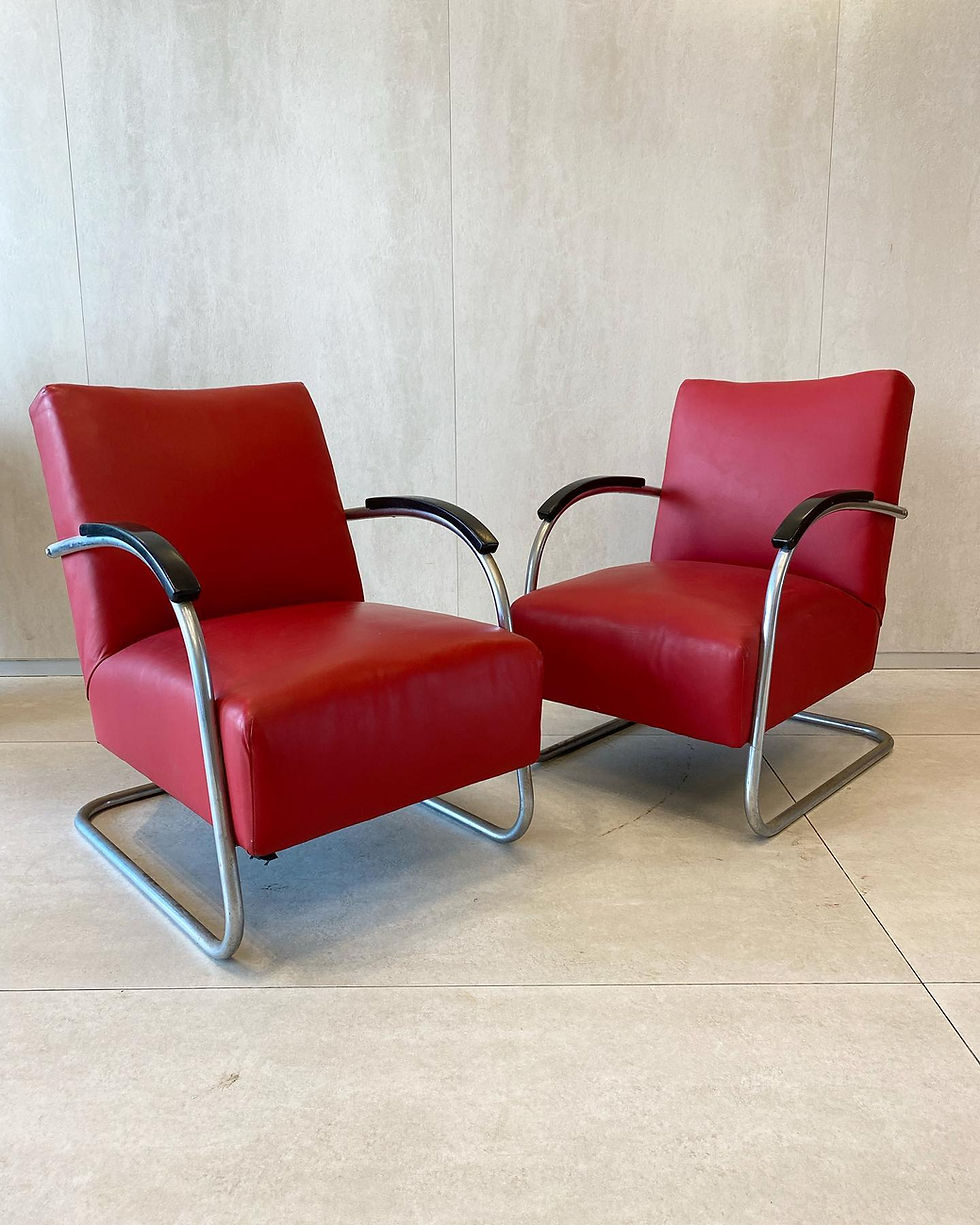 Thumbnail: FN 21 Bauhaus Armchairs by Mart Stam for Mucke Melder, 1930s, Czech Republic 