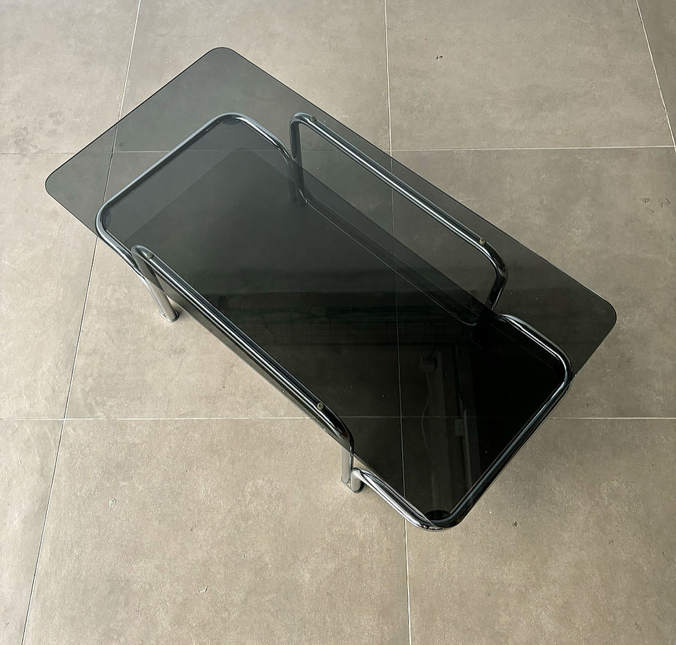 Thumbnail: Tubular steel and smoked glass coffee table, 1970’s Italy