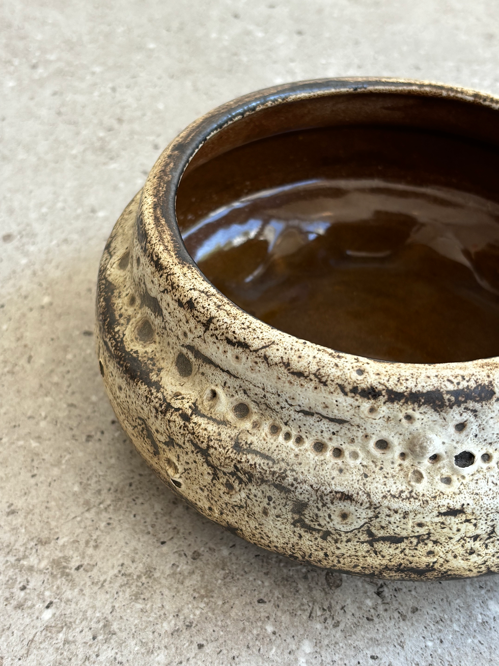 Thumbnail: Rare Mid Century Fat Lava Bowl, West German Pottery, 1960s 