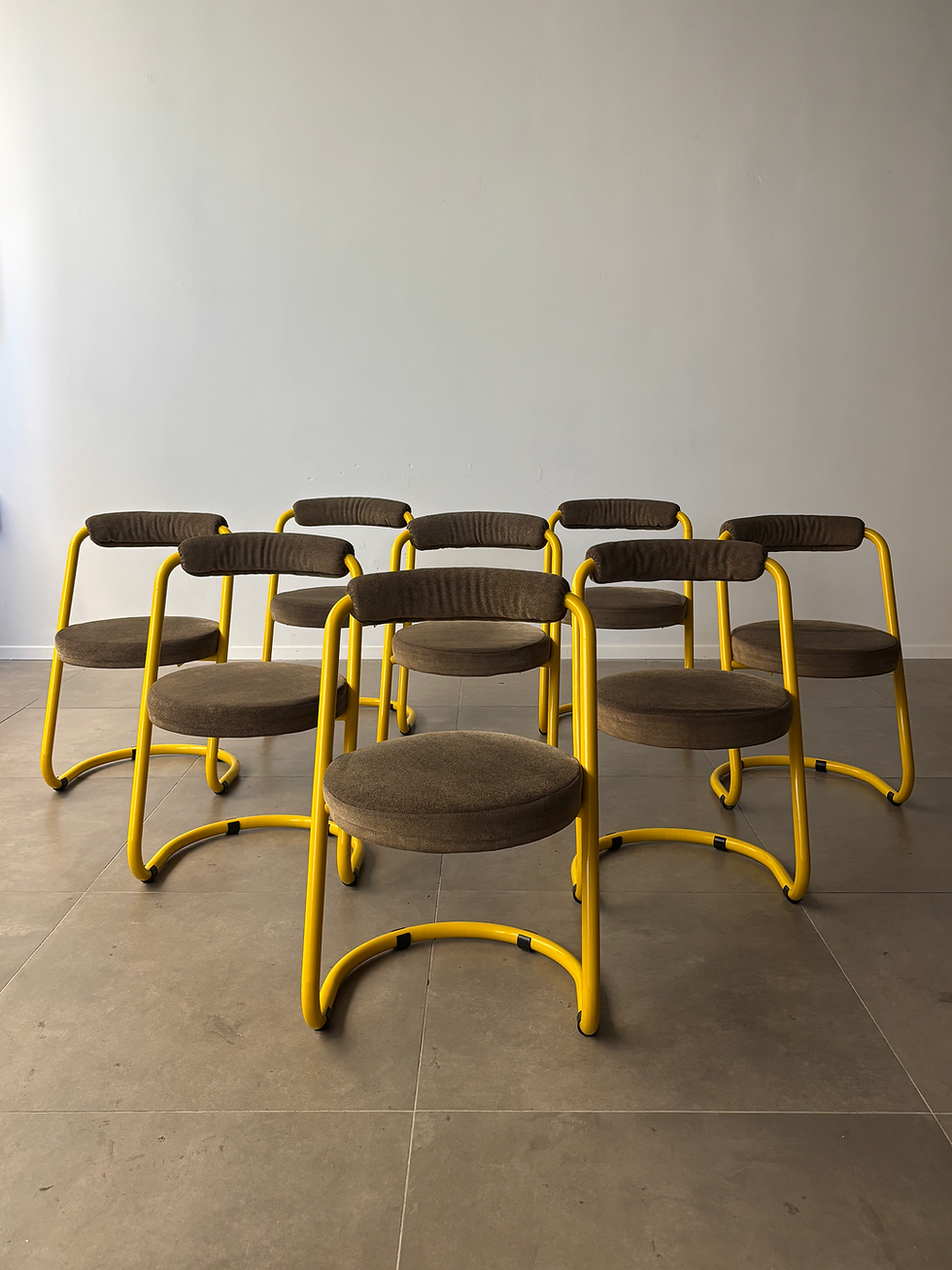 Thumbnail: Postmodern Yellow Metal Dining Chair by Giotto Stoppino, Italy 1970s