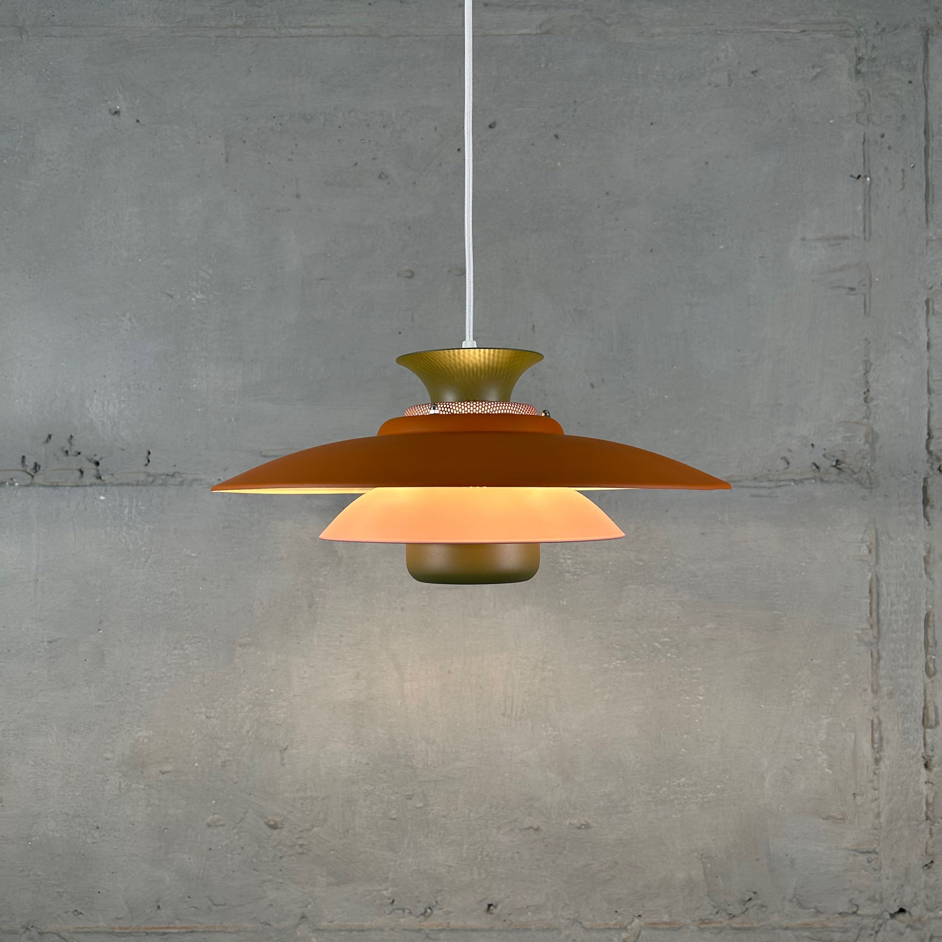 Danish modern colorful pendant lamp by Jeka, 1970s Denmark