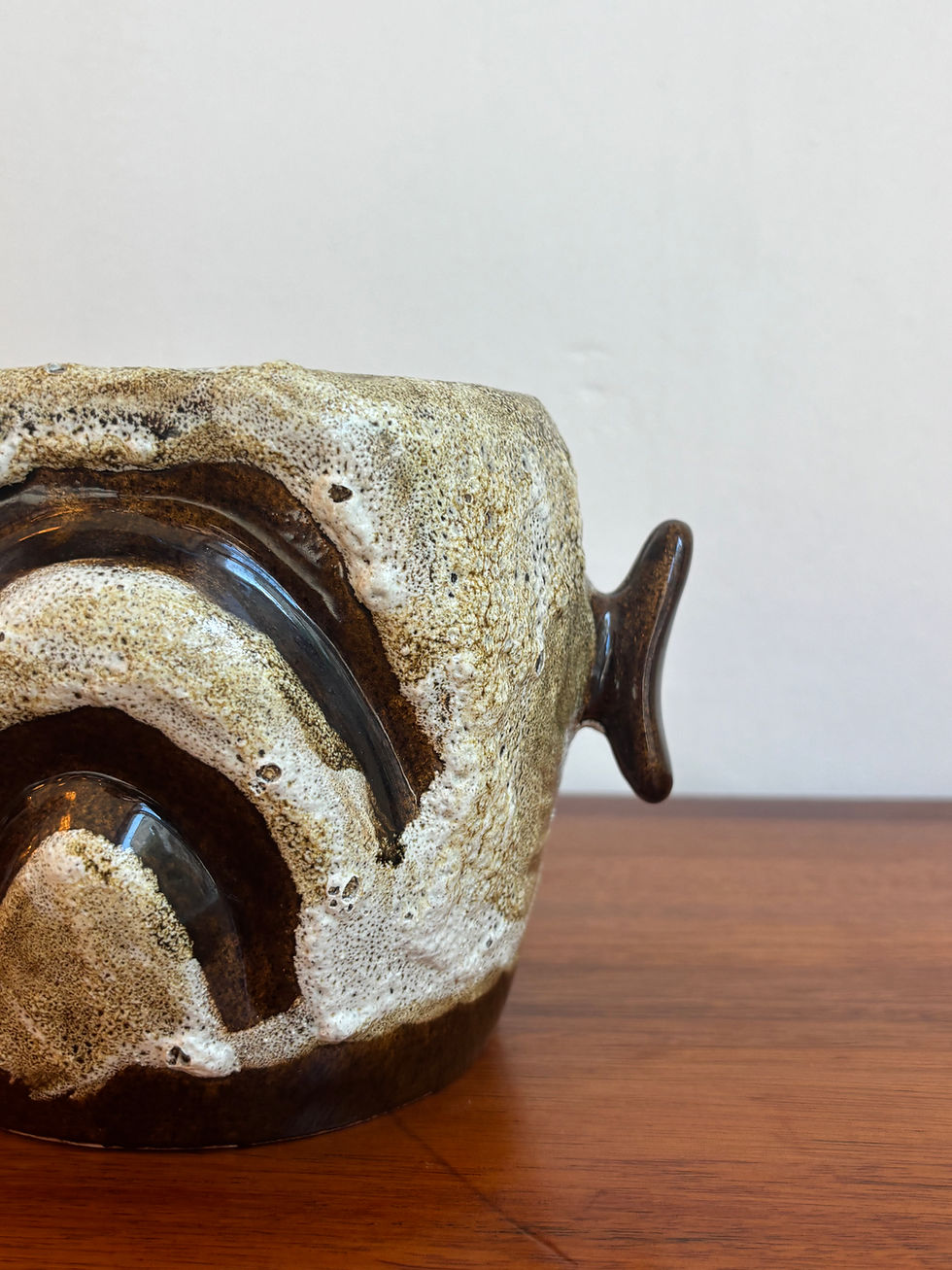 Thumbnail: Brutalist Lava Glaze Ceramic Planter, Israel, 1970s