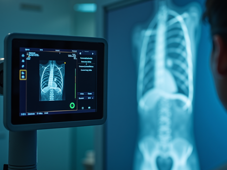 A medical imaging device in action revealing early signs of condition.