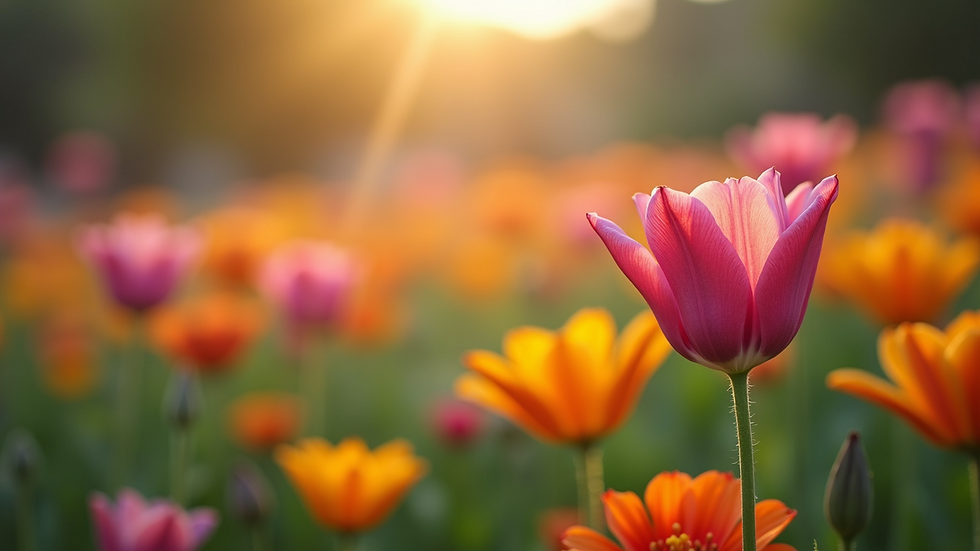 Close-up view of a vibrant garden filled with blooming flowers