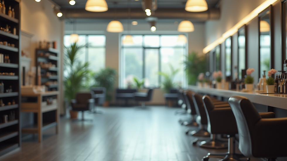 Eye-level view of a well-organized salon station