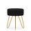 Thumbnail: Soft Black Velvet Aeda 45cm Low Stool - Gold Leg Base