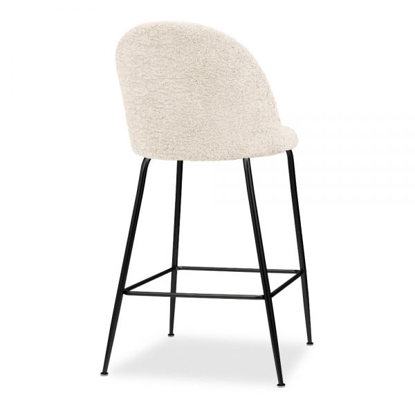 Thumbnail: Cream Boucle Millennial  Kitchen Stool - black or brass leg