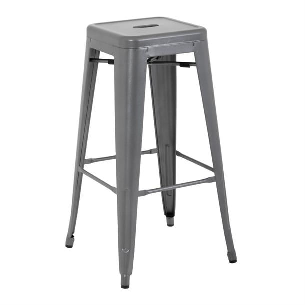 Thumbnail: Red Industrial Metal Bar Stool