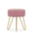 Thumbnail: Aeda Navy Velvet 45cm Low Stool - Gold Leg Base