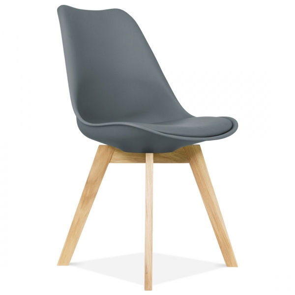Thumbnail: Scandi Style Dining Chair - Modern Square Base in Natural Wood -Colours +