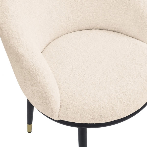 Thumbnail: Cream Boucle Dining Arm Chair