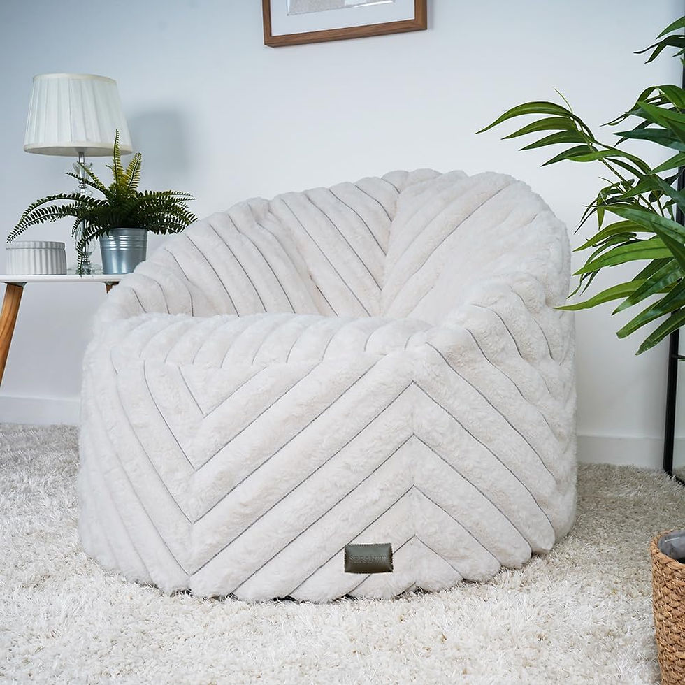 Thumbnail: White Faux Fur Bean Bag Chair