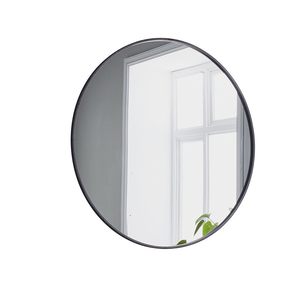 Thumbnail: Arco Art Deco Round Black Mirror 80cm w