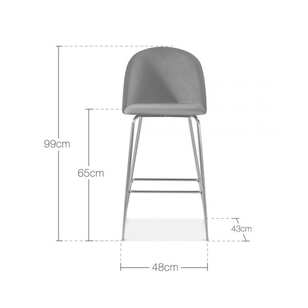 Thumbnail: Millennial White  Bar Stool -Boucle, Faux Leather