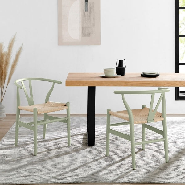 Thumbnail: Set 4 Scandinavian Wishbone Dining Chair