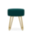 Thumbnail: Aeda Navy Velvet 45cm Low Stool - Gold Leg Base
