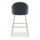 Thumbnail: Art Deco Bar Stool - Charcoal Velvet Bar Stool, Brass Leg