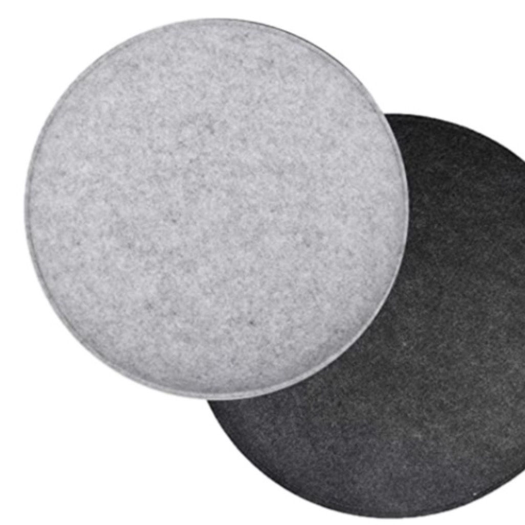 Light Grey Charcoal Grey Felt Reversible - Seat Pads